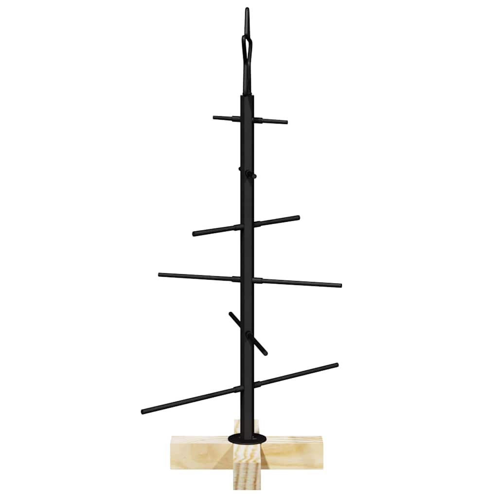 Albero di Natale in metallo con supporto-Decorazioni natalizie Nero 60 cm