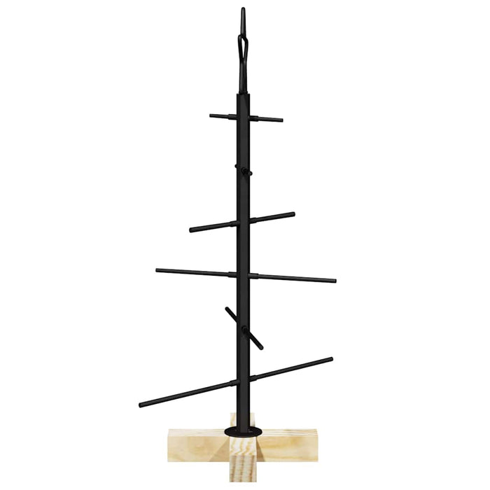 Albero di Natale in metallo con supporto-Decorazioni natalizie Nero 60 cm