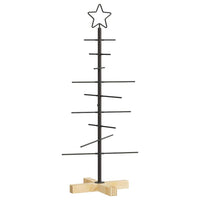 Albero di Natale in metallo con supporto Nero 90 cm 42019176