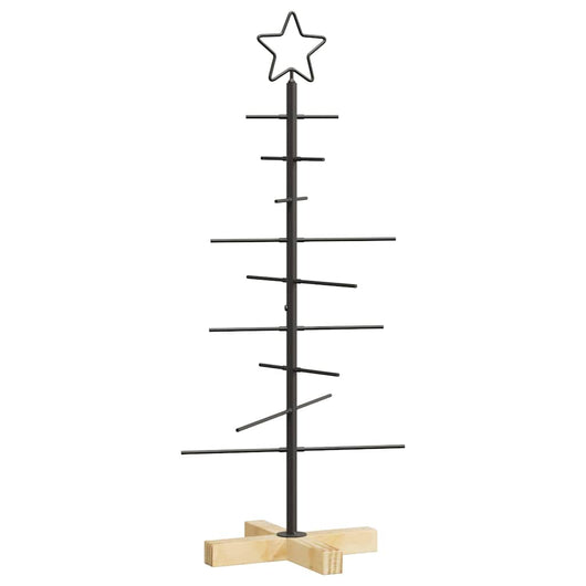 Albero di Natale in metallo con supporto Nero 90 cm 42019176