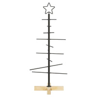 Albero di Natale in metallo con supporto-Decorazioni natalizie Nero 90 cm