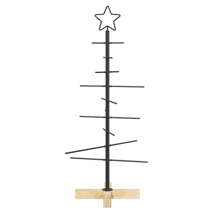 Albero di Natale in metallo con supporto-Decorazioni natalizie Nero 90 cm
