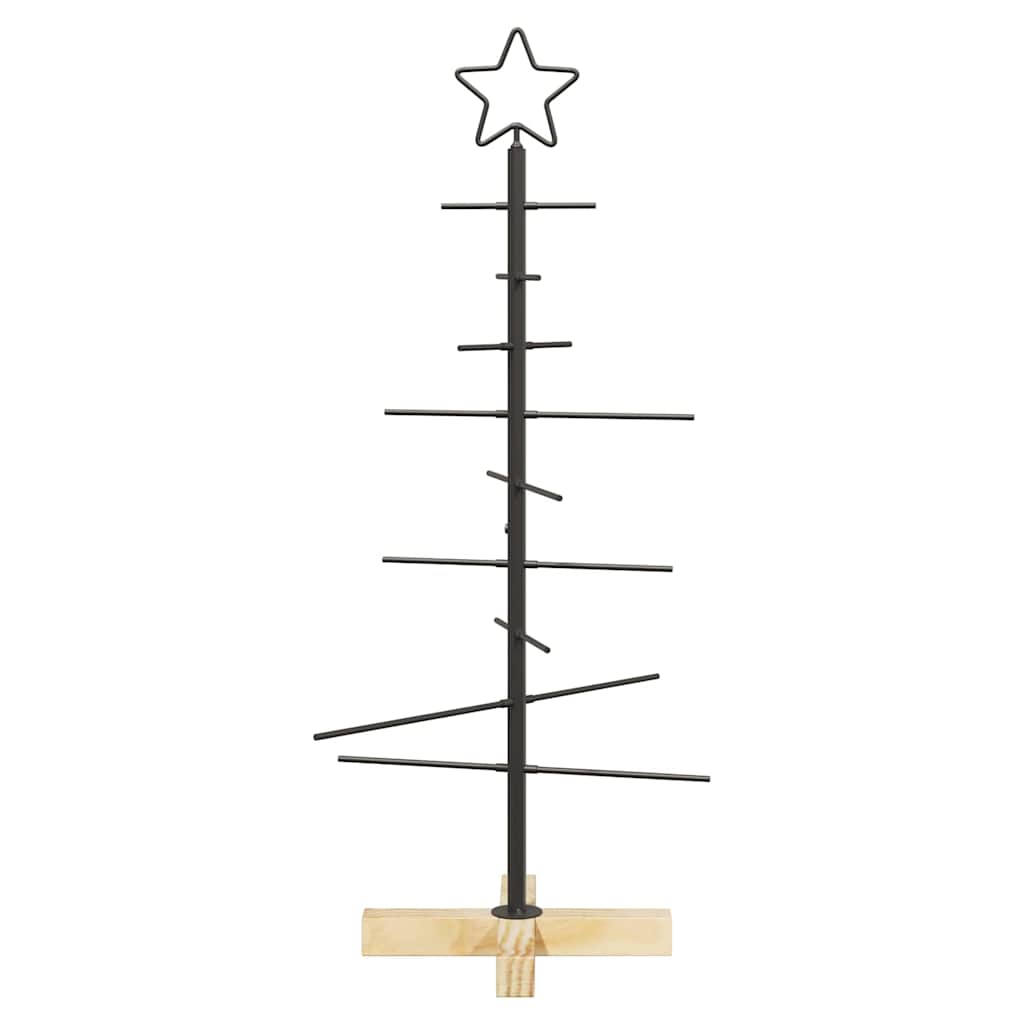 Albero di Natale in metallo con supporto Nero 90 cm 42019176