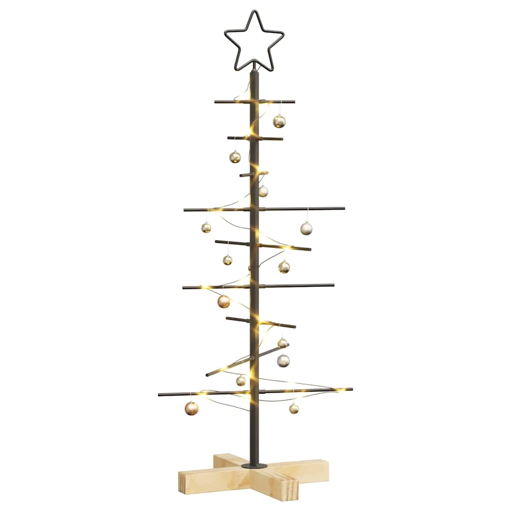 Albero di Natale in metallo con supporto Nero 90 cm 42019176