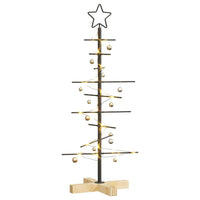 Albero di Natale in metallo con supporto Nero 90 cm 42019176