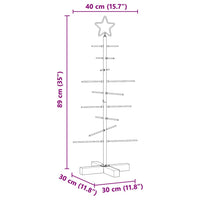 Albero di Natale in metallo con supporto Nero 90 cm 42019176
