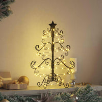 Albero di Natale in metallo con supporto Nero 60 cm 42019177