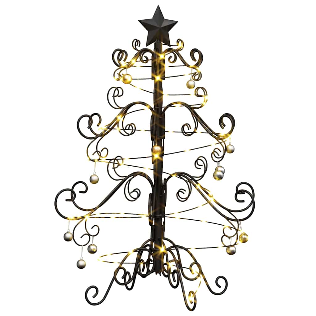 Albero di Natale in metallo con supporto Nero 60 cm 42019177
