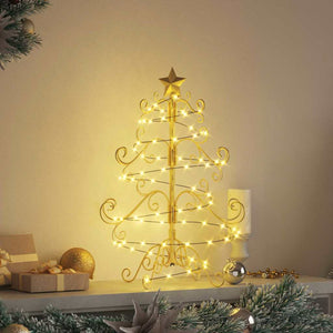 Albero di Natale in metallo con supporto Oro 60 cm 42019181