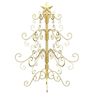 Albero di Natale in metallo con supporto Oro 60 cm 42019181