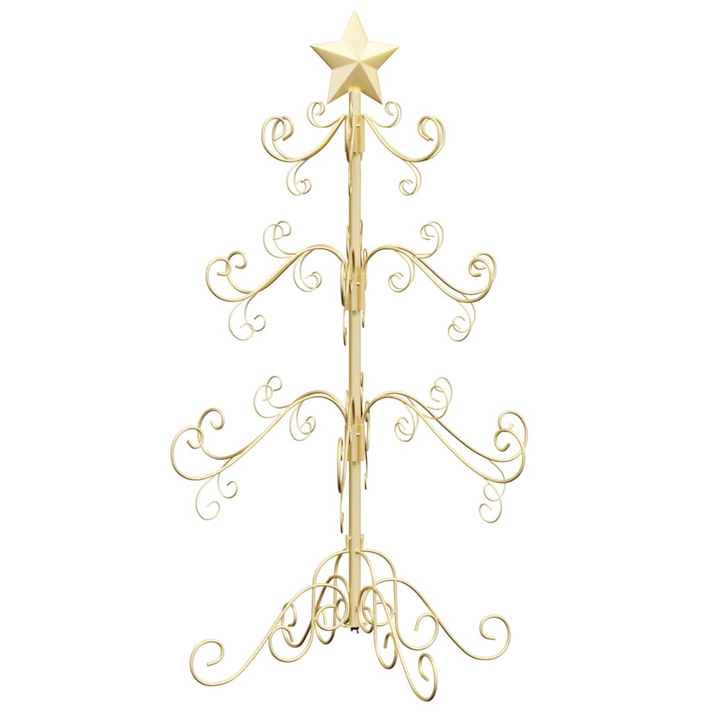 Albero di Natale in metallo con supporto Oro 90 cm 42019182