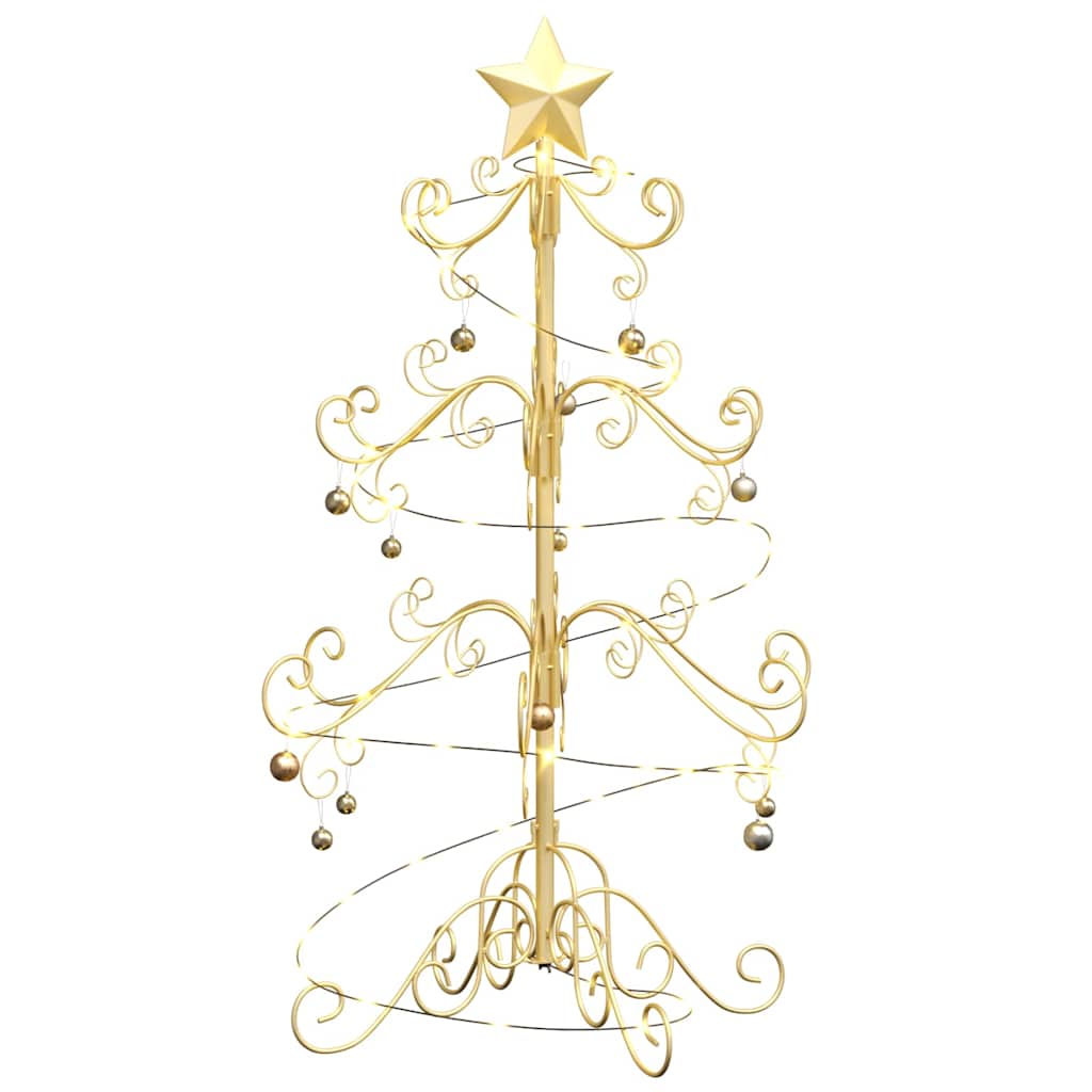 Albero di Natale in metallo con supporto Oro 90 cm 42019182
