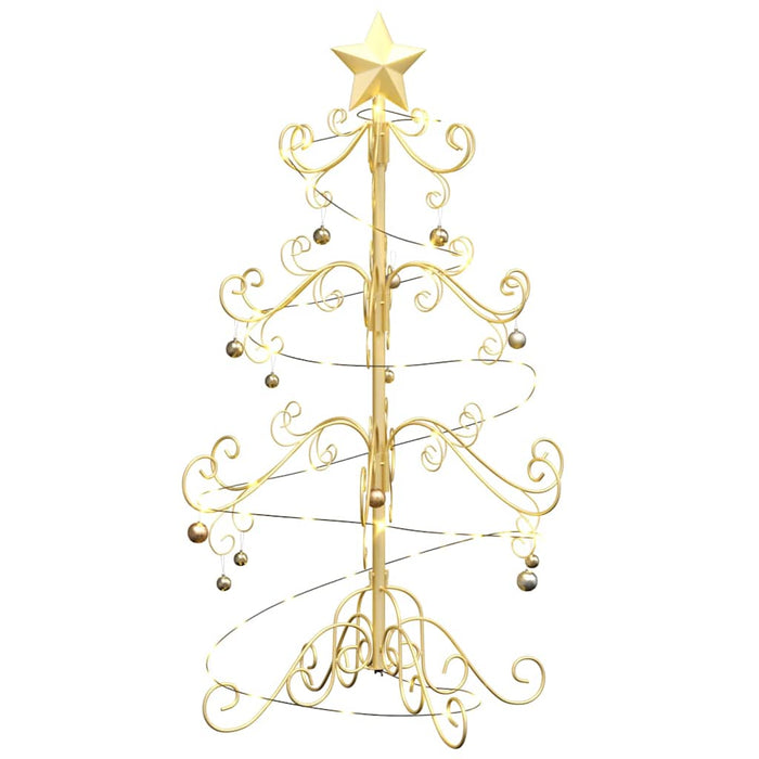 Albero di Natale in metallo con supporto Oro 90 cm 42019182