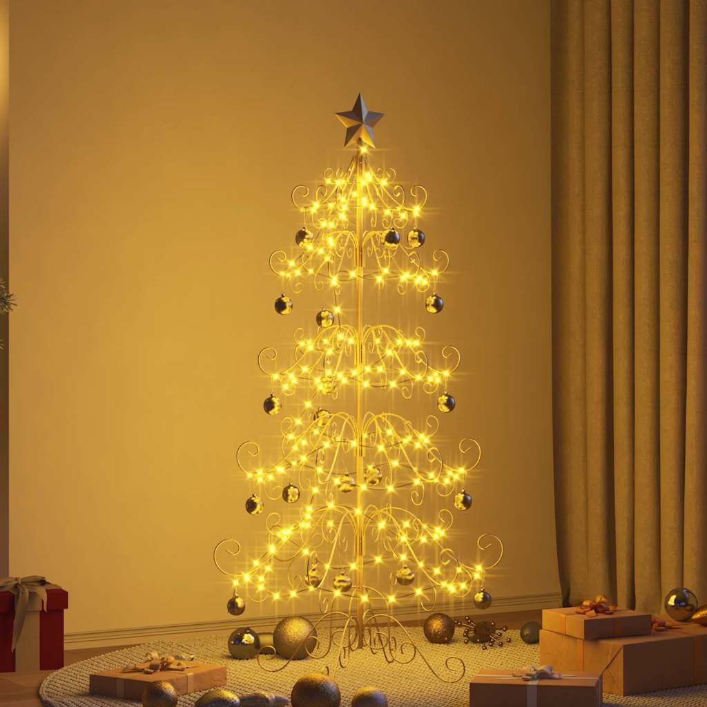 Albero di Natale in metallo con supporto Oro 150 cm 42019183