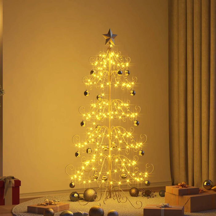 Albero di Natale in metallo con supporto Oro 150 cm 42019183