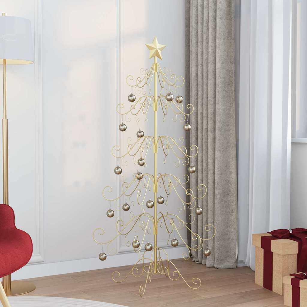Albero di Natale in metallo con supporto Oro 150 cm 42019183