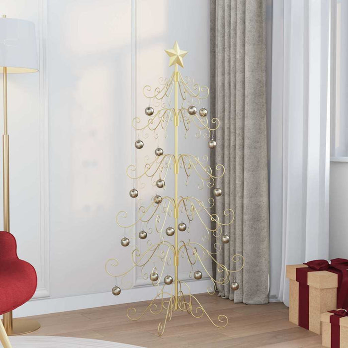 Albero di Natale in metallo con supporto Oro 150 cm 42019183