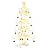 Albero di Natale in metallo con supporto Oro 150 cm 42019183