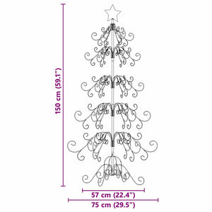 Albero di Natale in metallo con supporto Oro 150 cm 42019183