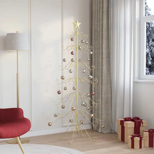 Albero di Natale in metallo con supporto Oro 180 cm 42019184