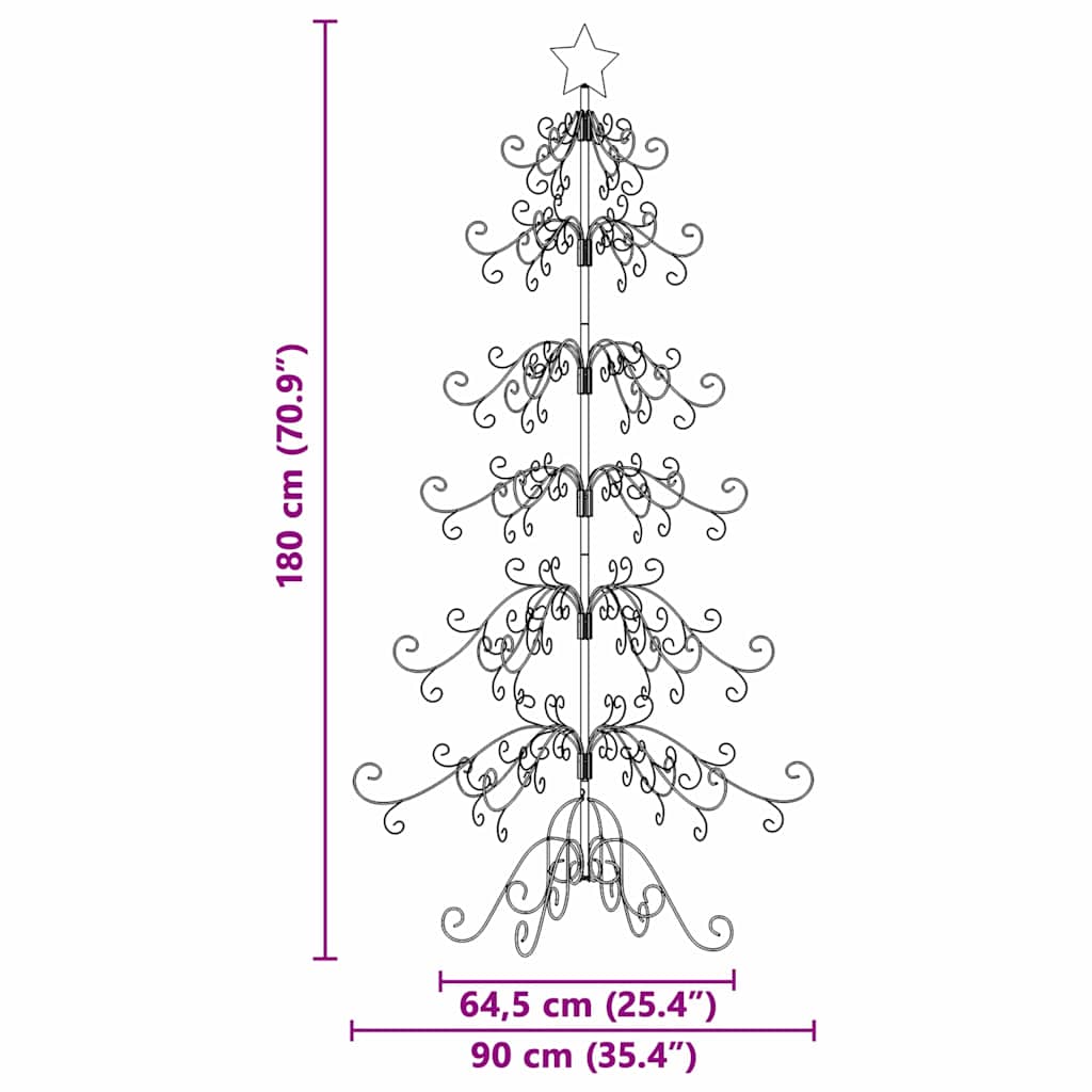 Albero di Natale in metallo con supporto Oro 180 cm 42019184
