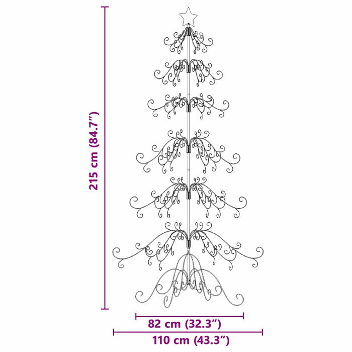 Albero di Natale in metallo con supporto Oro 215 cm 42019185