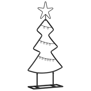 Albero di Natale in metallo con supporto-Decorazioni natalizie Nero 60 cm Acciaio 654740