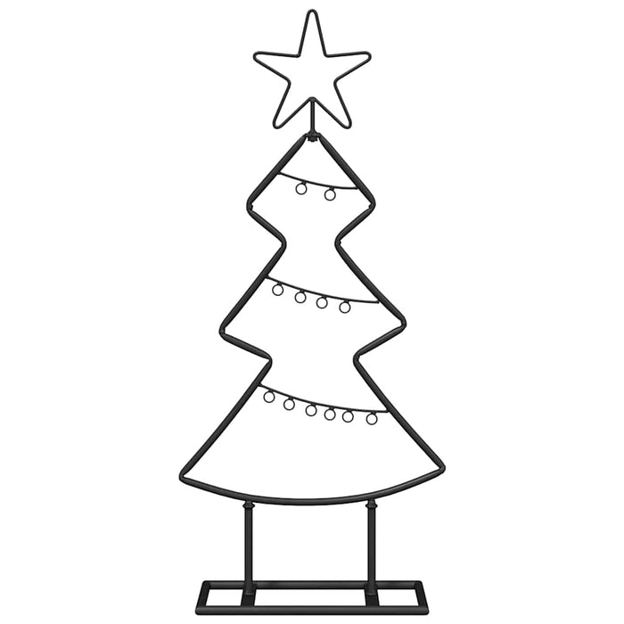 Albero di Natale in metallo con supporto-Decorazioni natalizie Nero 60 cm Acciaio 654740