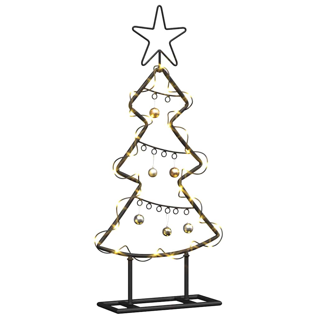 Albero di Natale in metallo con supporto-Decorazioni natalizie Nero 60 cm Acciaio 654740