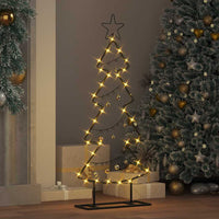 Albero di Natale in metallo con supporto Nero 90 cm Acciaio 42019187