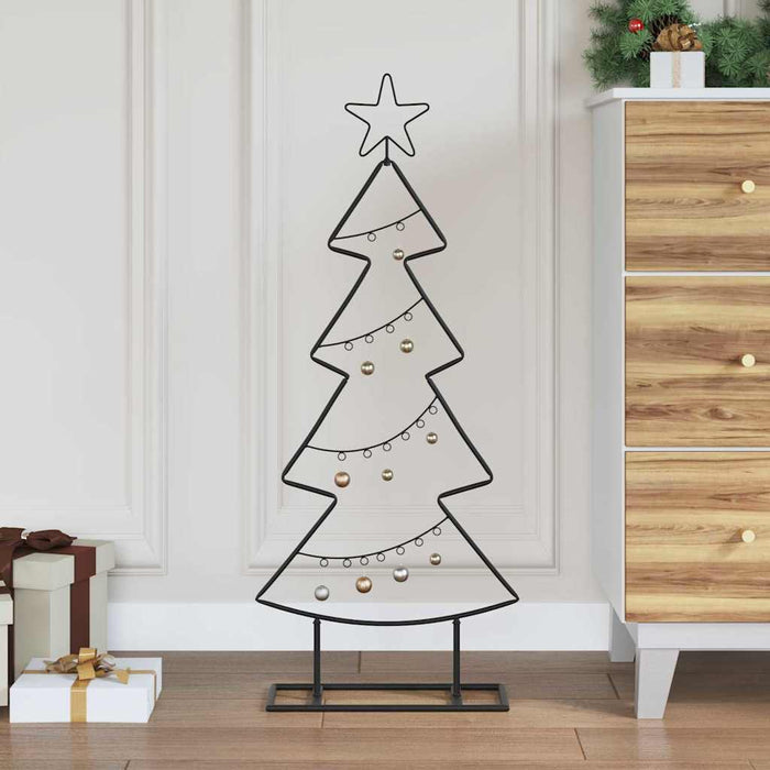 Albero di Natale in metallo con supporto Nero 90 cm Acciaio 42019187