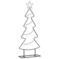 Albero di Natale in metallo con supporto Nero 90 cm Acciaio 42019187