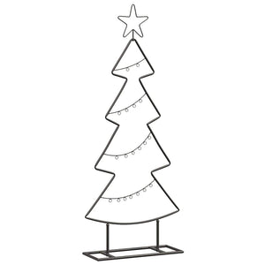 Albero di Natale in metallo con supporto Nero 90 cm Acciaio 42019187