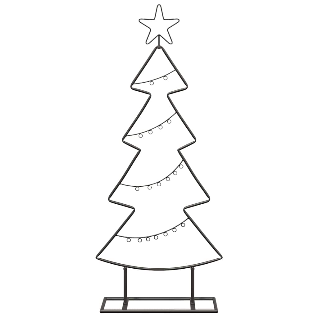 Albero di Natale in metallo con supporto Nero 90 cm Acciaio 42019187