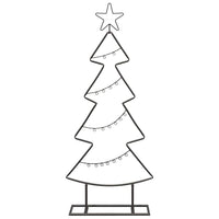 Albero di Natale in metallo con supporto Nero 90 cm Acciaio 42019187