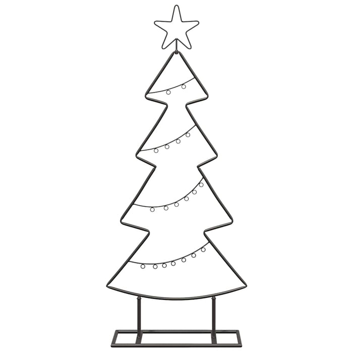 Albero di Natale in metallo con supporto Nero 90 cm Acciaio 42019187