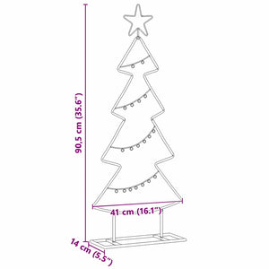 Albero di Natale in metallo con supporto Nero 90 cm Acciaio 42019187