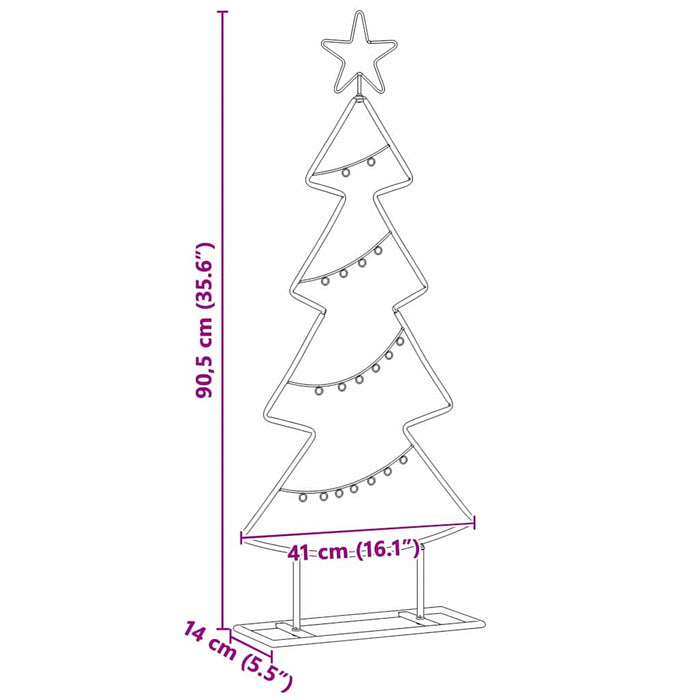 Albero di Natale in metallo con supporto Nero 90 cm Acciaio 42019187