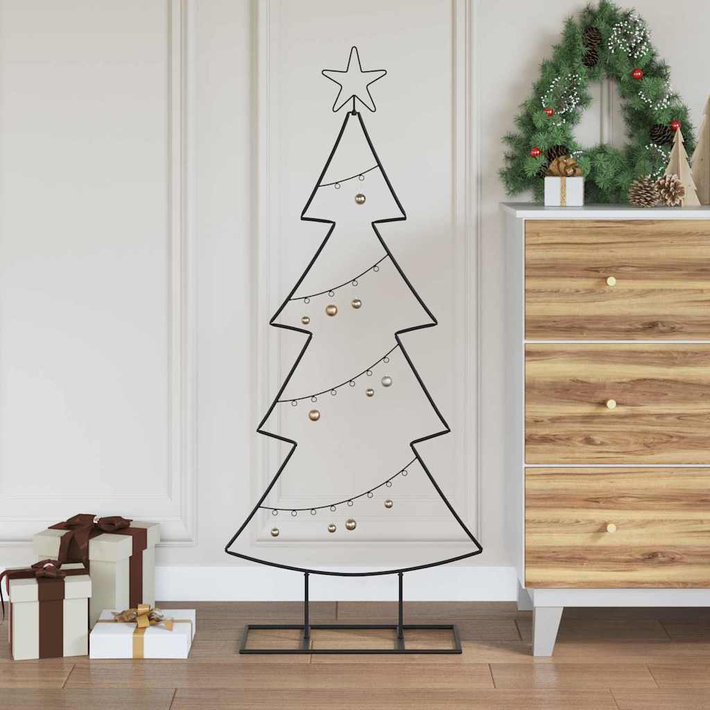 Albero di Natale in metallo con supporto Nero 125 cm Acciaio 42019188