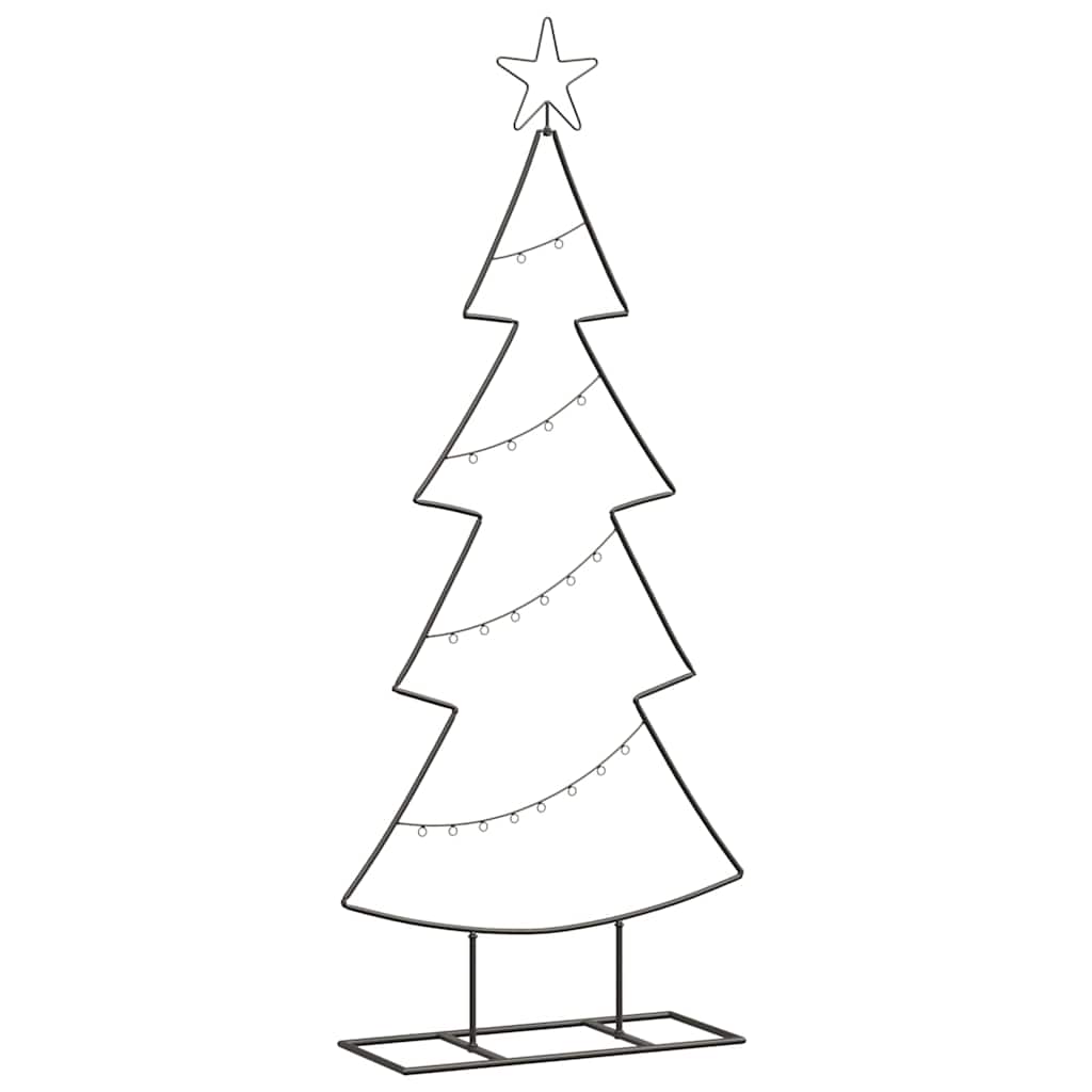 Albero di Natale in metallo con supporto-Decorazioni natalizie Nero 125 cm Acciaio 314651