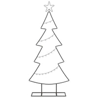 Albero di Natale in metallo con supporto-Decorazioni natalizie Nero 125 cm Acciaio 314651