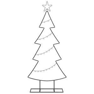 Albero di Natale in metallo con supporto-Decorazioni natalizie Nero 125 cm Acciaio 314651