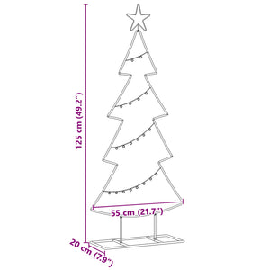 Albero di Natale in metallo con supporto Nero 125 cm Acciaio 42019188
