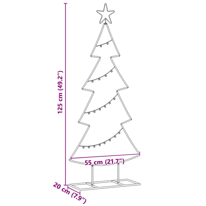 Albero di Natale in metallo con supporto Nero 125 cm Acciaio 42019188