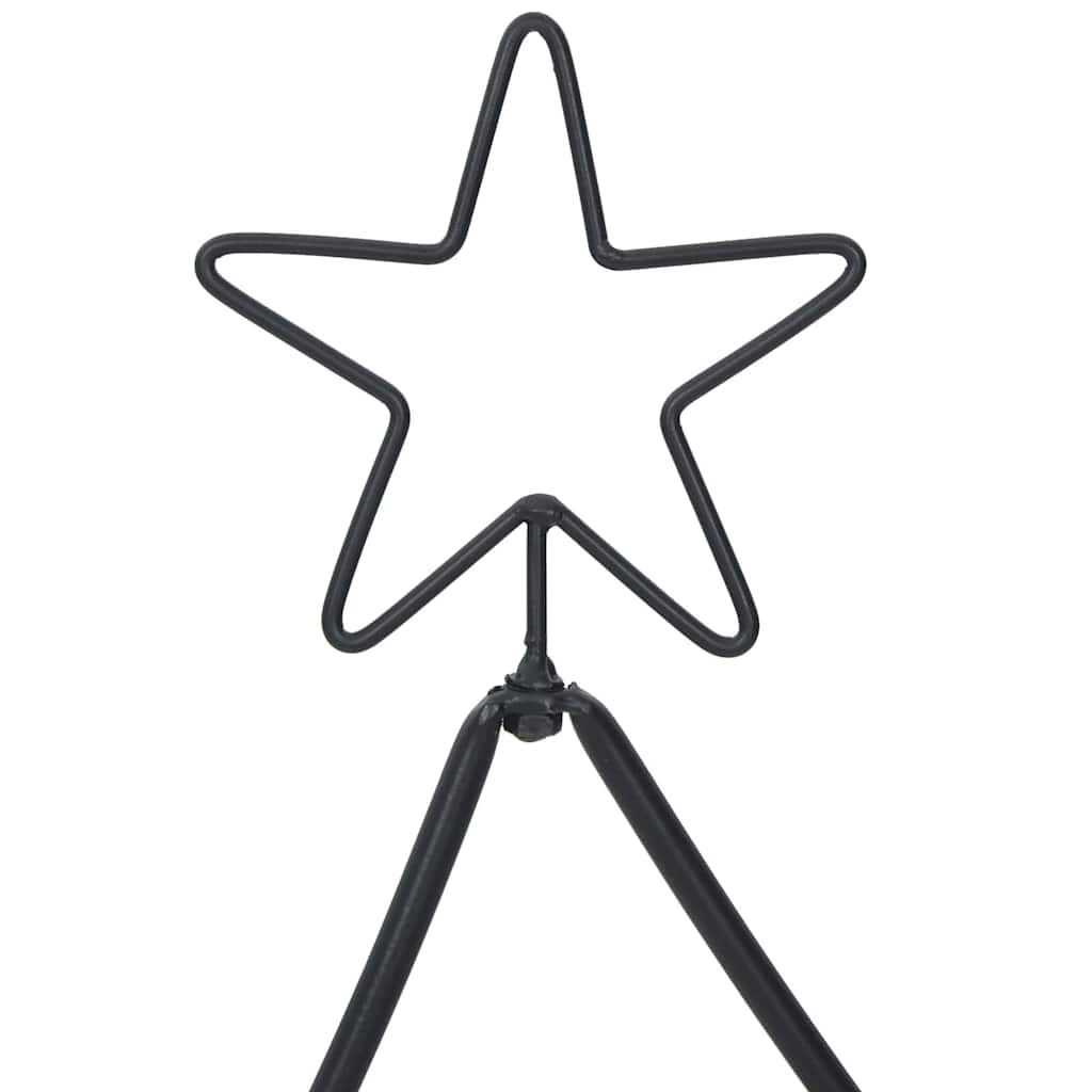 Albero di Natale in metallo con supporto-Decorazioni natalizie Nero 150 cm Acciaio 999196