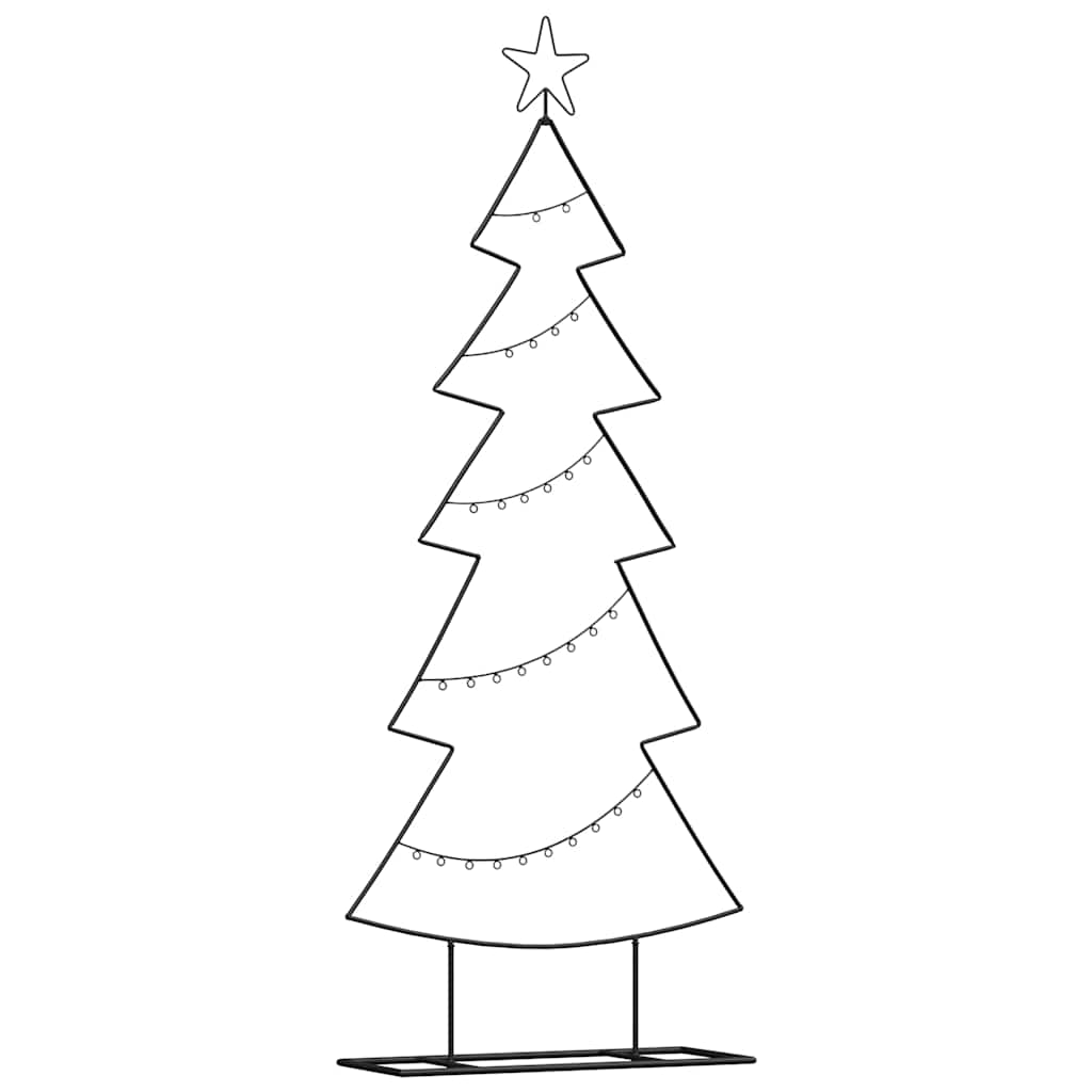 Albero di Natale in metallo con supporto-Decorazioni natalizie Nero 150 cm Acciaio 999196