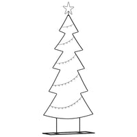Albero di Natale in metallo con supporto-Decorazioni natalizie Nero 150 cm Acciaio 999196