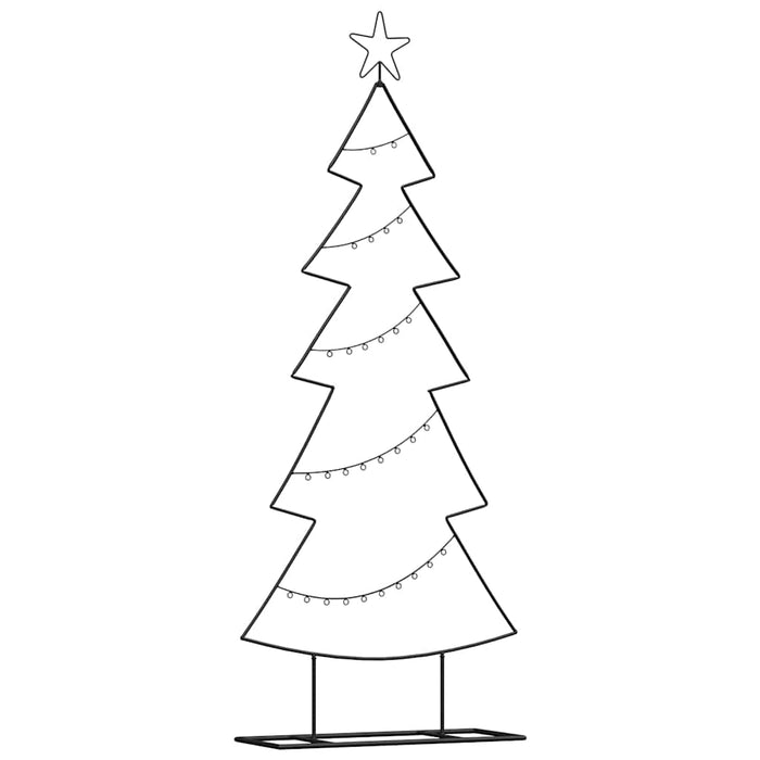 Albero di Natale in metallo con supporto-Decorazioni natalizie Nero 150 cm Acciaio 999196