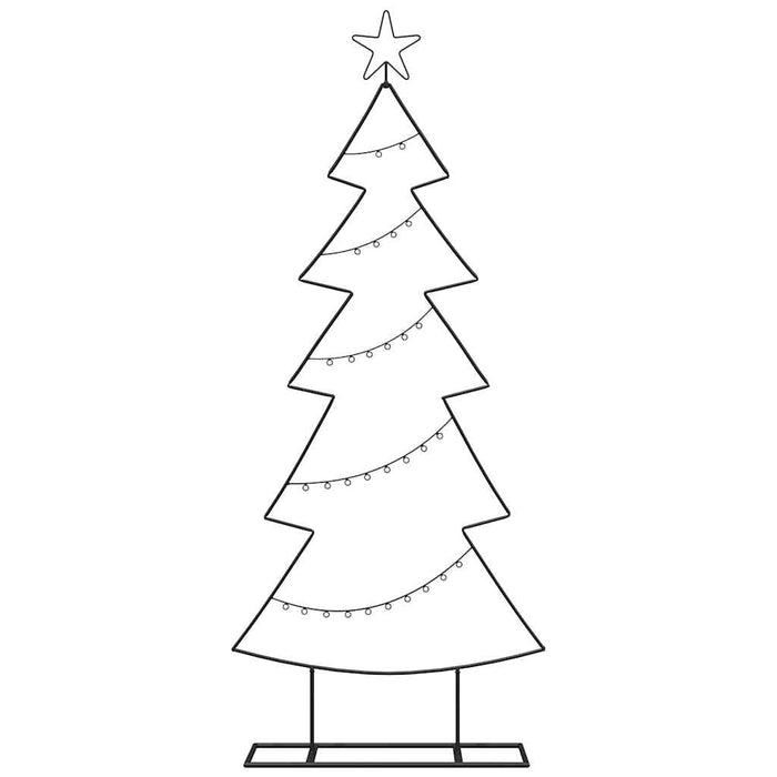 Albero di Natale in metallo con supporto Nero 150 cm Acciaio 42019189