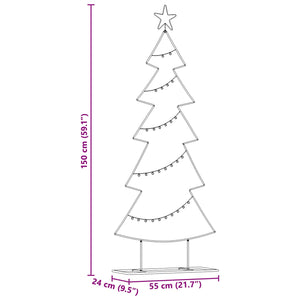 Albero di Natale in metallo con supporto Nero 150 cm Acciaio 42019189